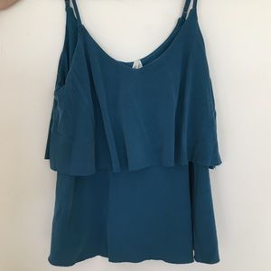 XS Turquoise Flowy Tank Top